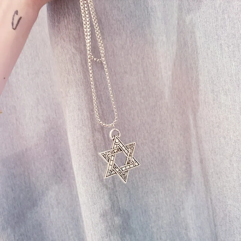2021 модные украшения хип-хоп шестиугольник цинковый сплав кулон ожерелье для пары