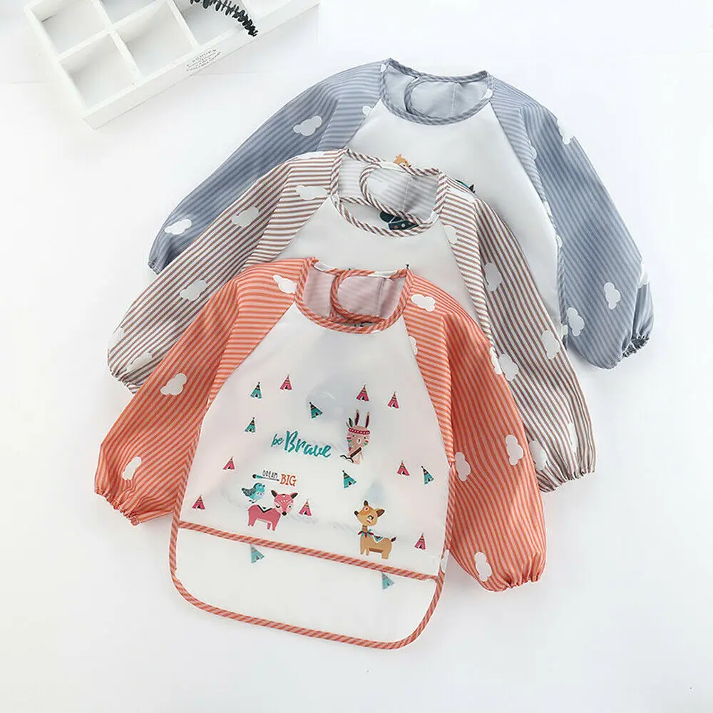 Painting Waterproof Anti Wear Children Apron Bib Burp Cloths Cute Animals Costume Smock Kids Craft Blouse | Детская одежда и обувь