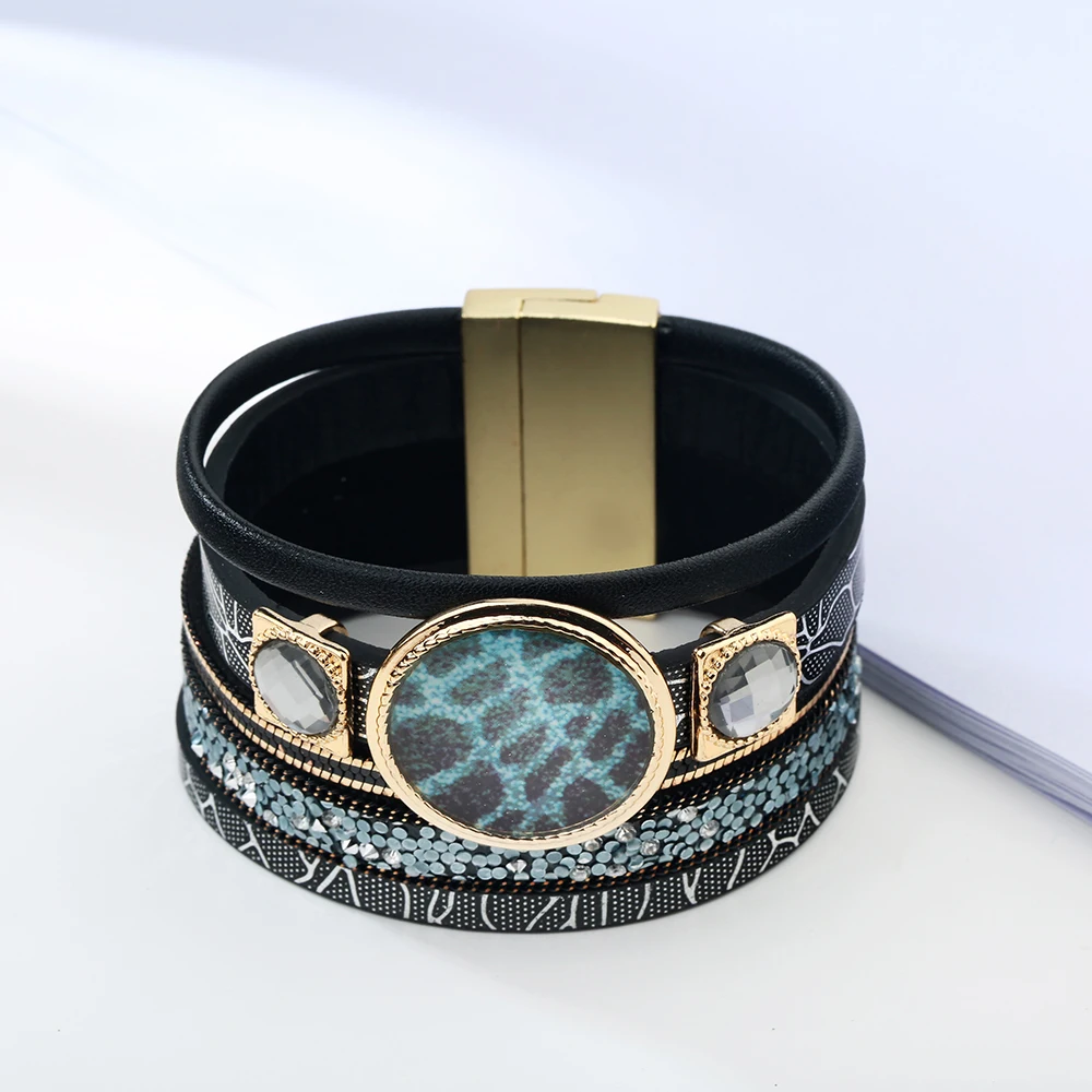 Pulseras, Модный женский браслет из искусственной кожи, магнитные браслеты и браслеты для женщин и мужчин, ювелирное изделие, очаровательный браслет Pulseira masculina