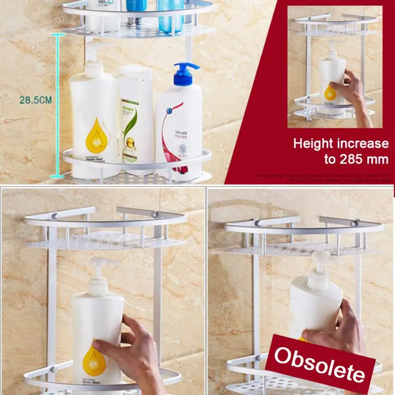 

Basket Rack Double Triangular Rack Free Punching Installation Bathroom Space Aluminum Single Double Pendant Basket