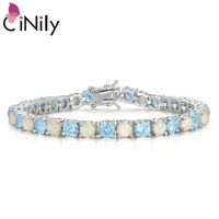 cinily white fire opal bracelet silver plated mystery stone fashion jewelry bracelet for women jewelry bracelet party gift os699