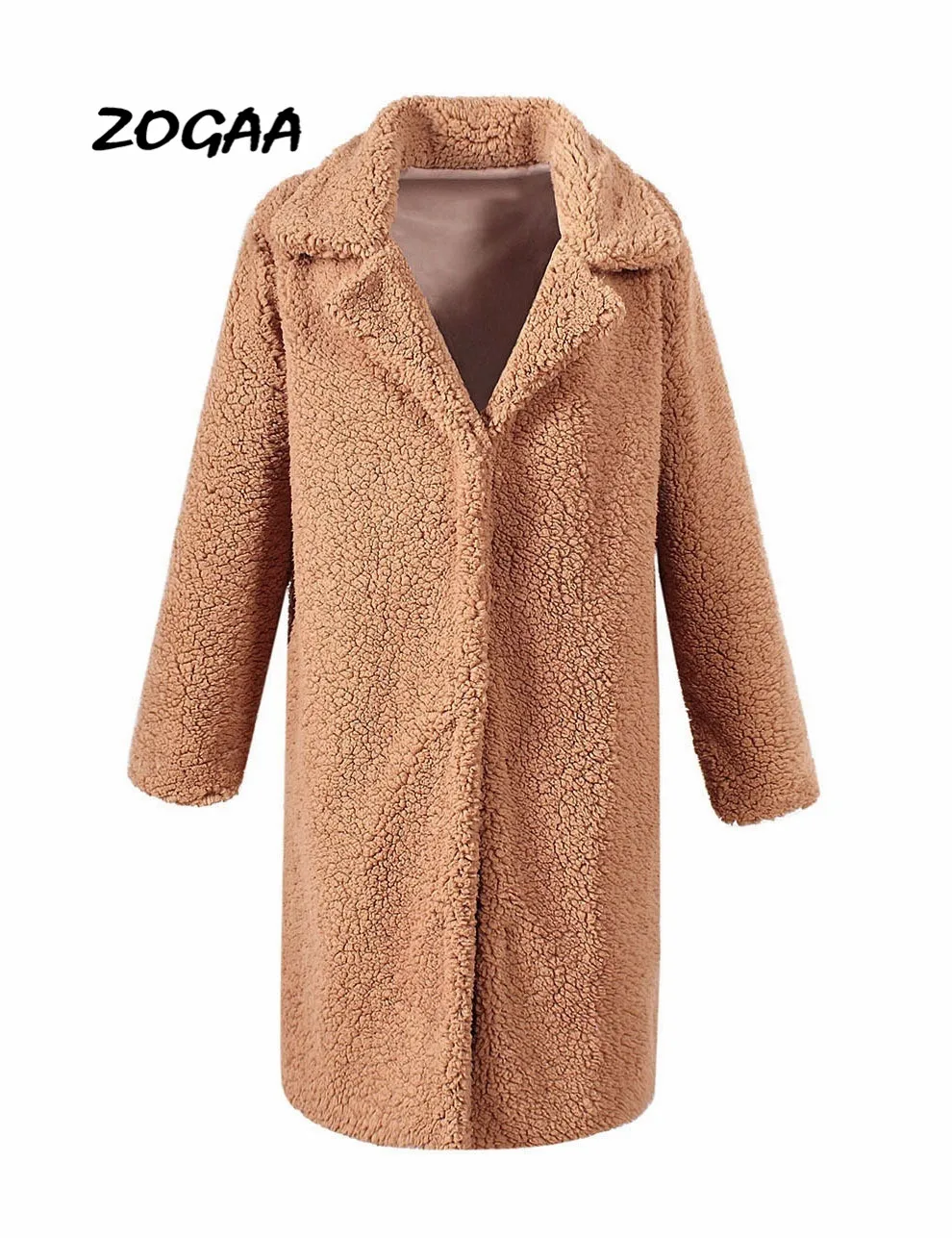 

ZOGAA Coats Women's Fashion Winter Warm Thick Plush Faux Fur Long Jacket Teddy Furry Coats teddy jacket long coat