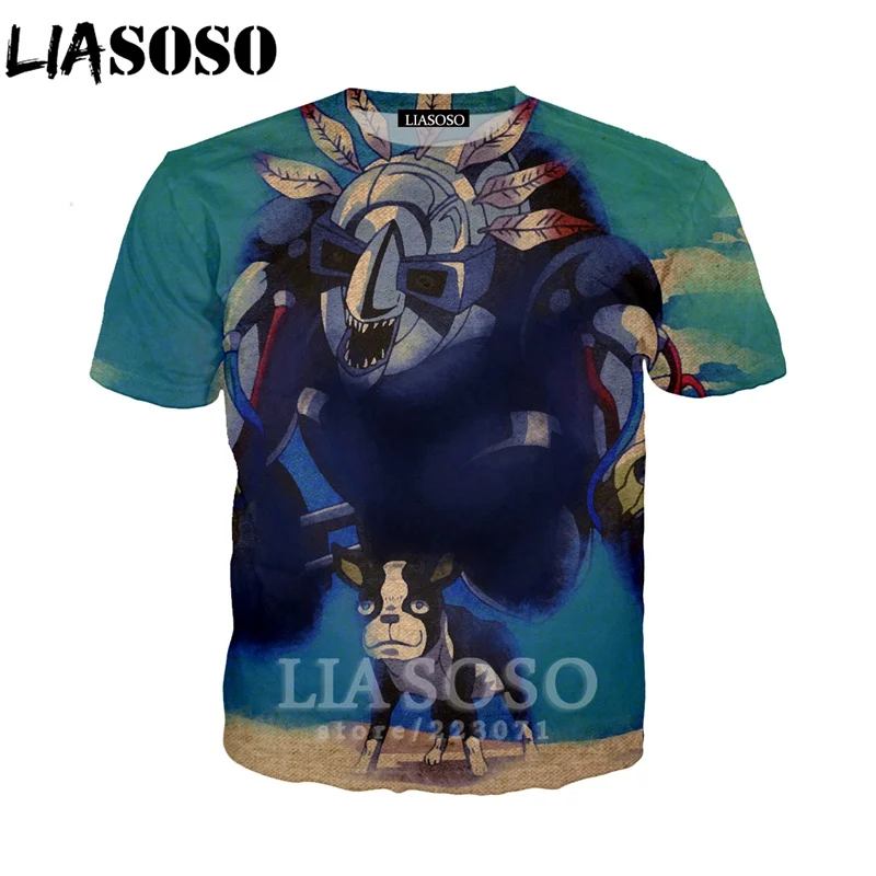 LIASOSO для мужчин женщин Kujo Jotaro Толстовка 3D принт аниме JoJo Необычные Приключения Футболка короткий рукав уличный Топ пуловер A317-07 - Цвет: 18