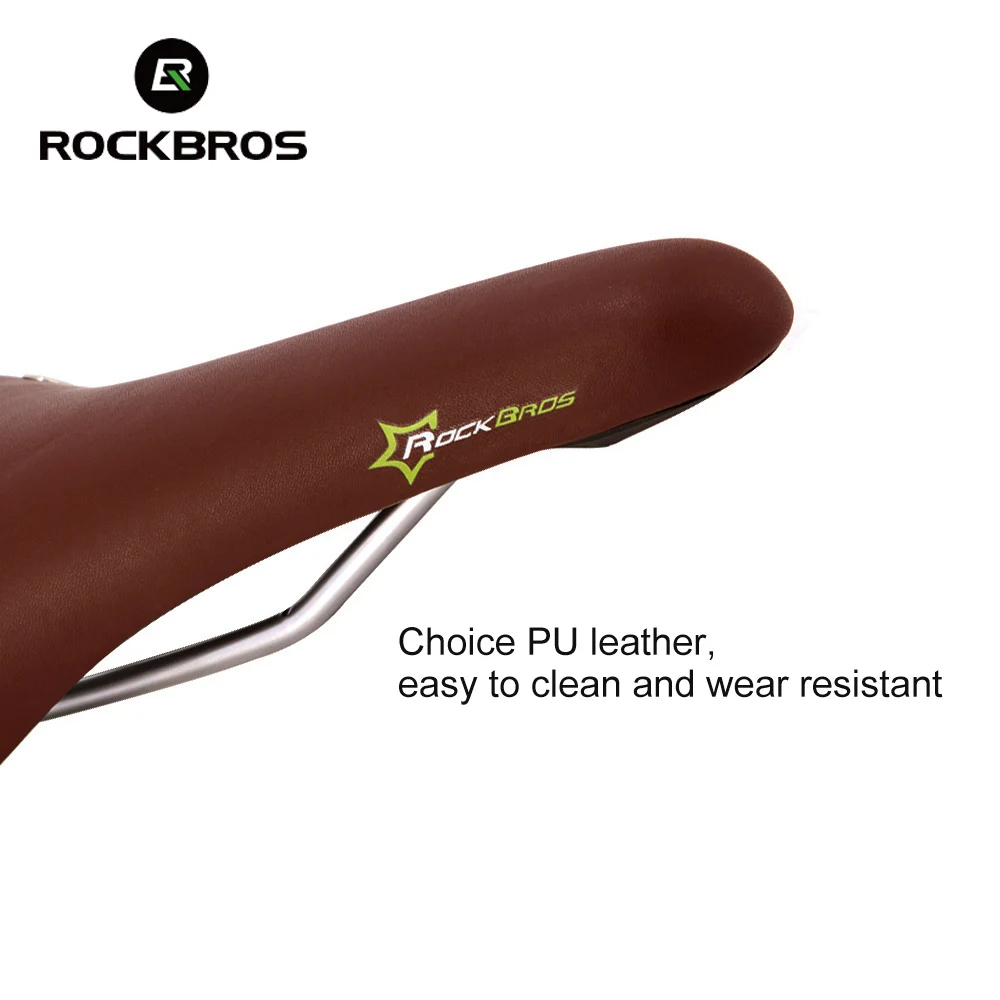 Велосипедное седло ROCKBROS мягкое переднее из ПВХ кожи в ностальгическом стиле с