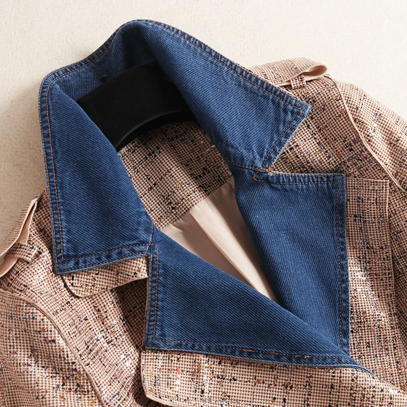 Пальто для женщин 2019 модный бренд Винтаж Свободный Длинный Тренч Женский