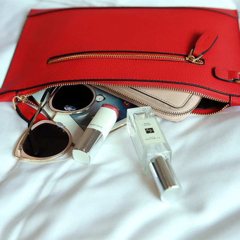 

Jin Mantang New Fashion Women Envelope Clutch Bag PU Leather Female Day Clutches Red Women Handbag Wrist clutch evening bags