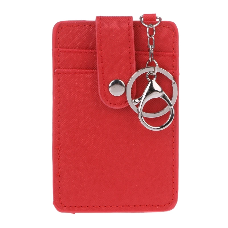 

Portable ID Card Holder Bus Cards Cover Case Office Work Keychain Keyring Tool