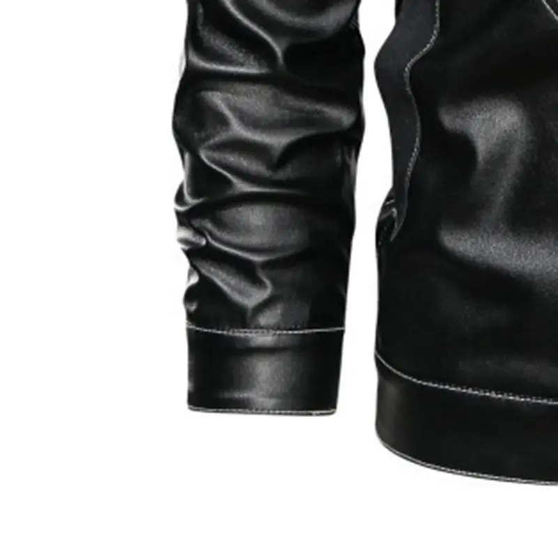 Осенне зимняя куртка из искусственной кожи мужская верхняя одежда 2019 отложной