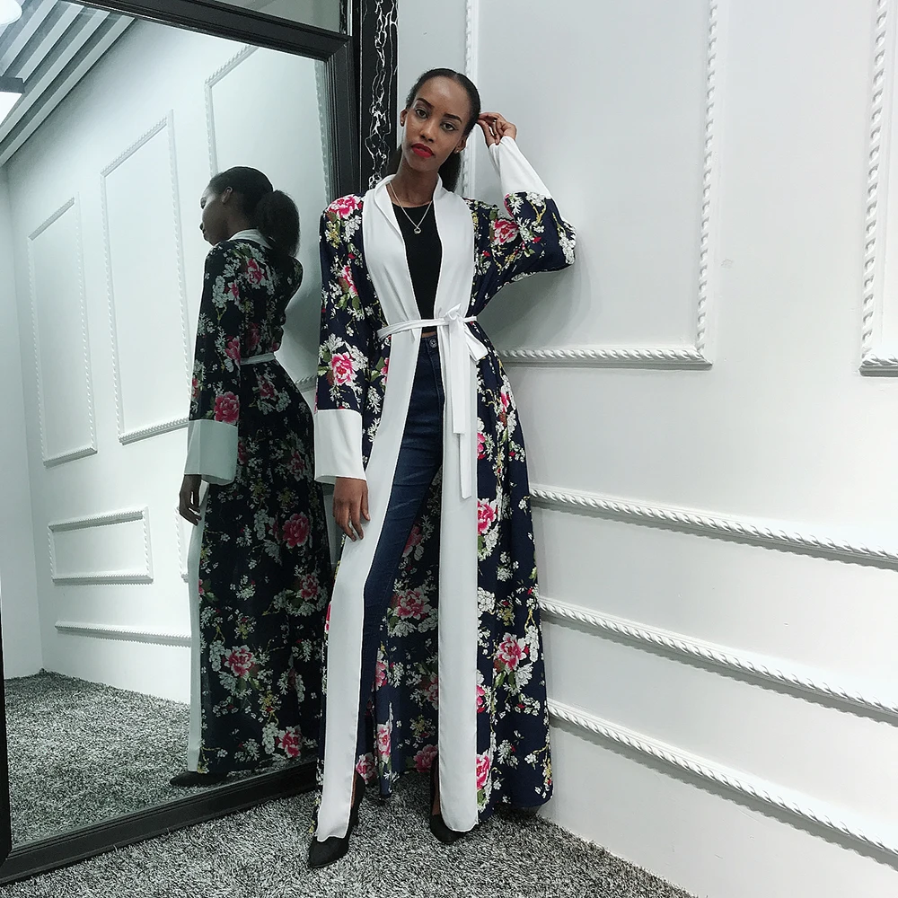 Хиджаб мусульманское платье Женское пальто абайя кимоно кардиган одежда в