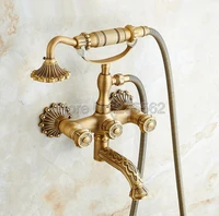 antique bronze bathroom shower faucet bathtub shower set mixer with hand shower taps wall mounted ltf750