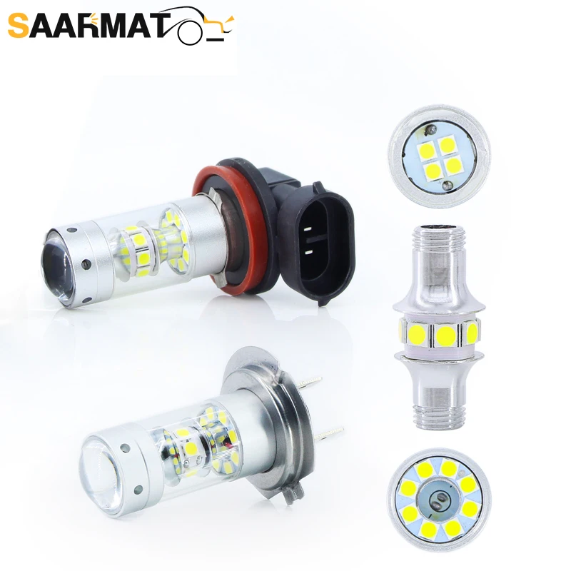 

2 шт., Автомобильные светодиодные лампы H11 H8 H7 9005/HB3 9006/HB4 H10 H16 P13W 12 В