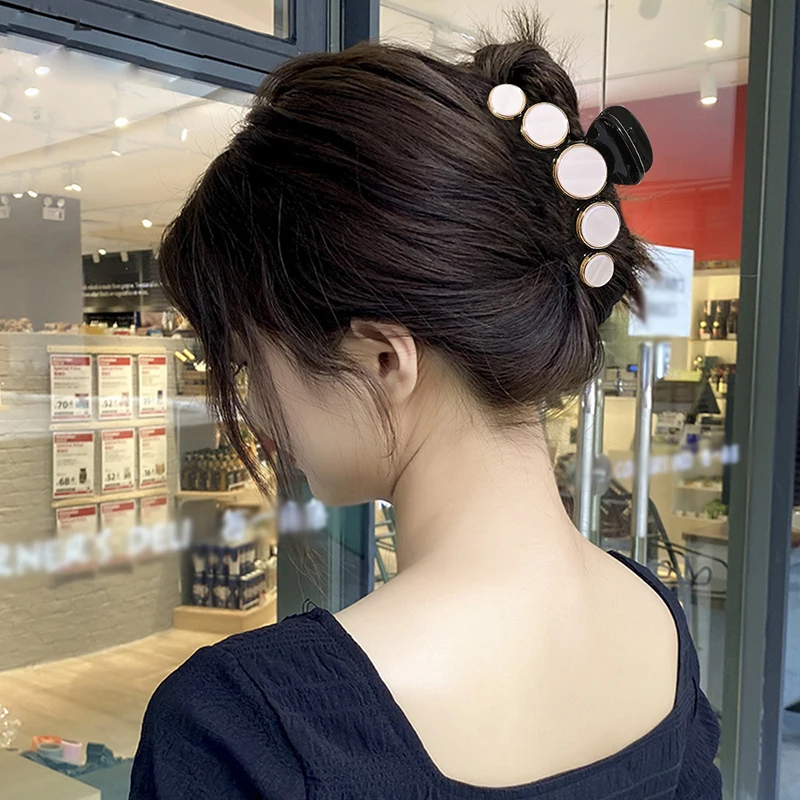 

Imitation Marble Hairpins Banana Hair Clip Large Size Makeup Hair Styling Tools Acrylic Hair Claws Ponytail Clip Women Headwear