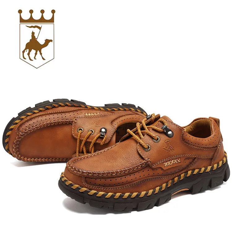 BACKCAME Men Genuine Leather Shoes Casual Outdoor High Quality Comfort Business Man Footwear Nonslip Rubber Flats Breathable | Обувь