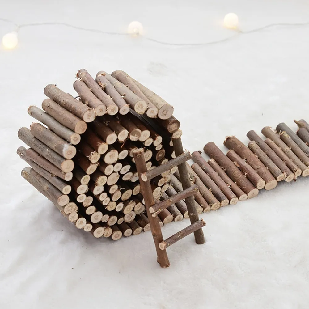 135 см мини деревянный забор пейзаж DIY Рождественская серия дом садовый забор ручной работы миниатюрный пейзаж аксессуары