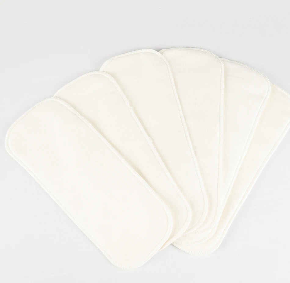 Elinfant-10 piezas de algod&oacute;n de bamb&uacute; con 2 capas de microfibra, supersuave, absorbente, 35x13,5 cm, inserto de pa&ntilde;al de tela-2