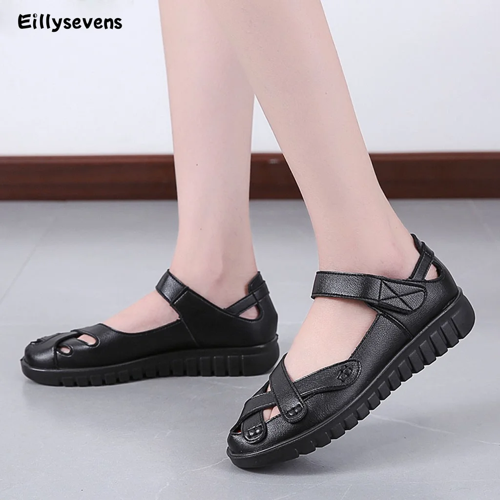 Женские мягкие сандалии на танкетке Нескользящие открытые обувь в римском стиле