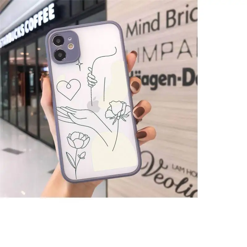 

Abstract line art design pattern Phone Cases matte transparent For iphone 7 8 11 12 plus mini x xs xr pro max cover
