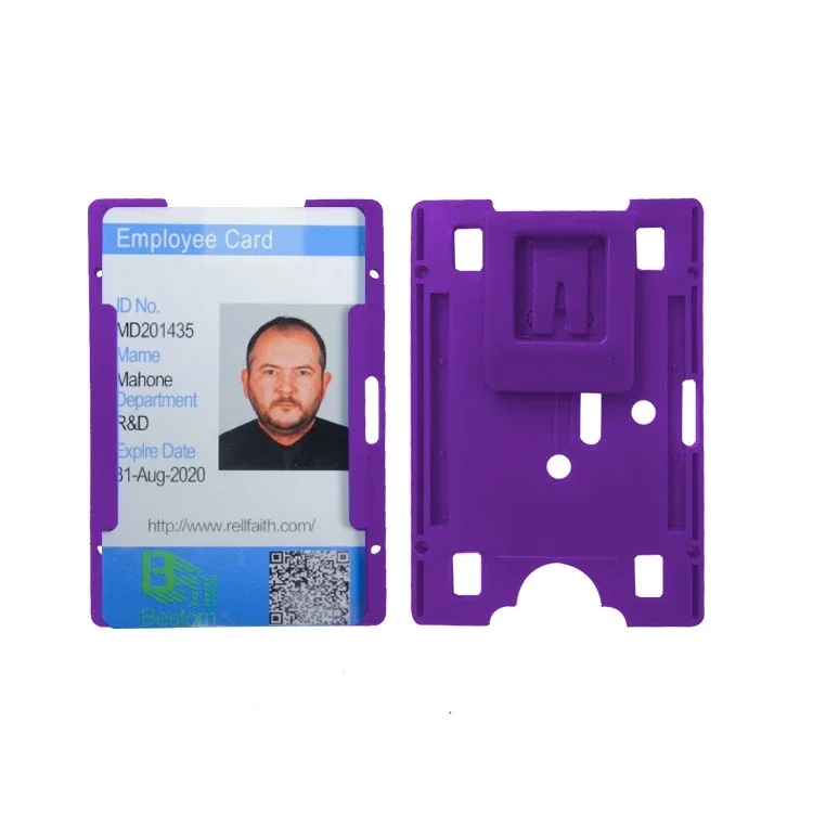 

2W Rigid Convertible Plastic Card Holder with Detachable Clip