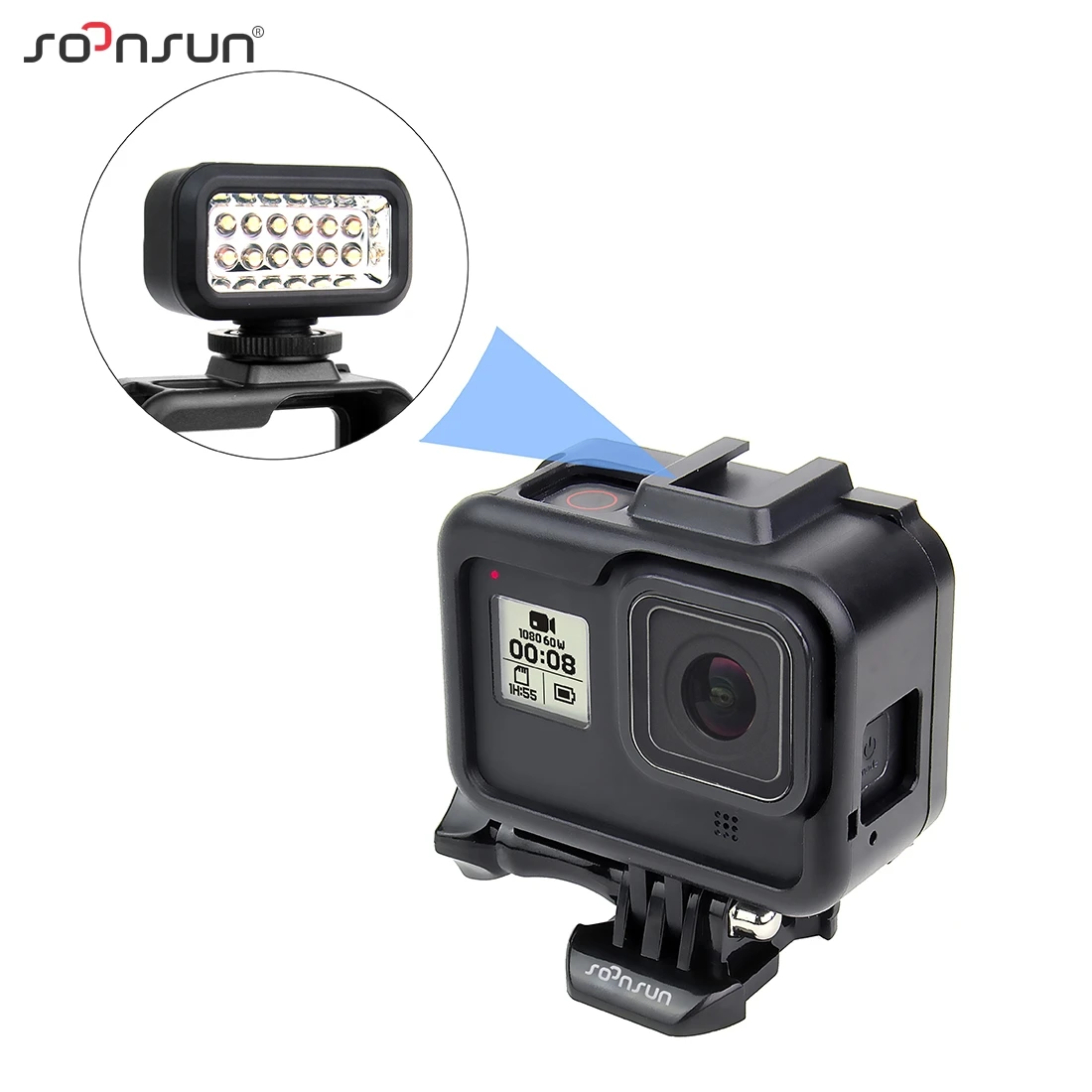 SOONSUN стандартная защитная рамка Корпус чехол оболочка крепление для GoPro Hero 8 для HERO8 черный Go Pro Аксессуары