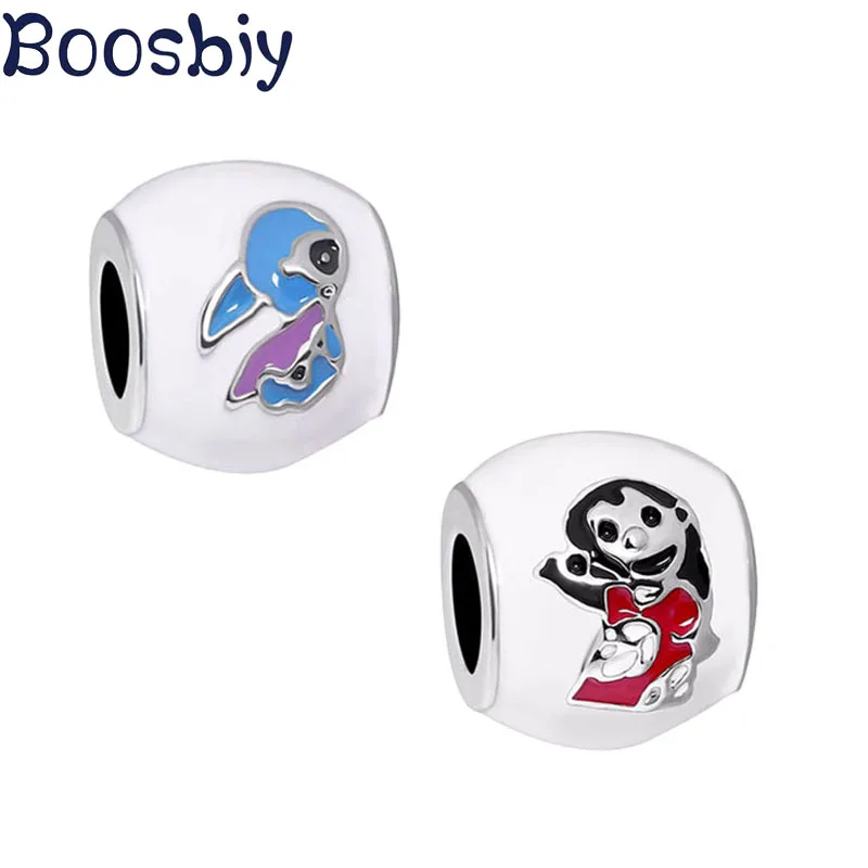 Boosbiy 2 шт. Новая мода Lilo& Stitch очаровательные бусины подходят для европейских Pandora Браслеты Ожерелья DIY для женщин ювелирные изделия подарок