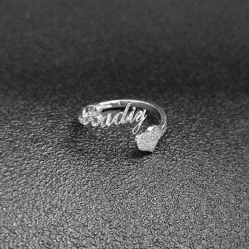 Обычай имя кольцо персонализированные обещают начальное спиральное сердце