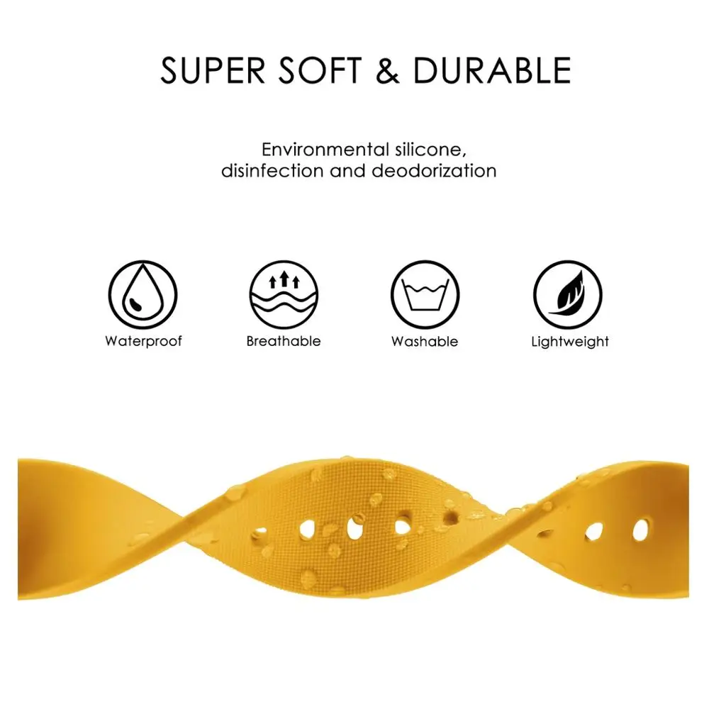 Anbeer Silicone Watchband 14mm 18mm 20mm 22mm 24mm Quick Release Replacement Bracelet Men Women Black Sport Rubber Watch Strap