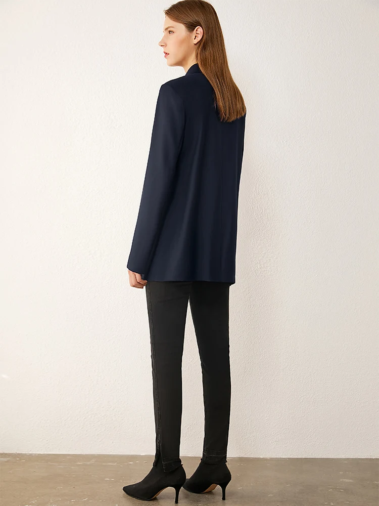 

Amii Minimalism Autumn Winter Women's Shirt Fashion 100%Wool Solid Shirt Laoel Full Sleeve Women's Blouse Tops 12080055