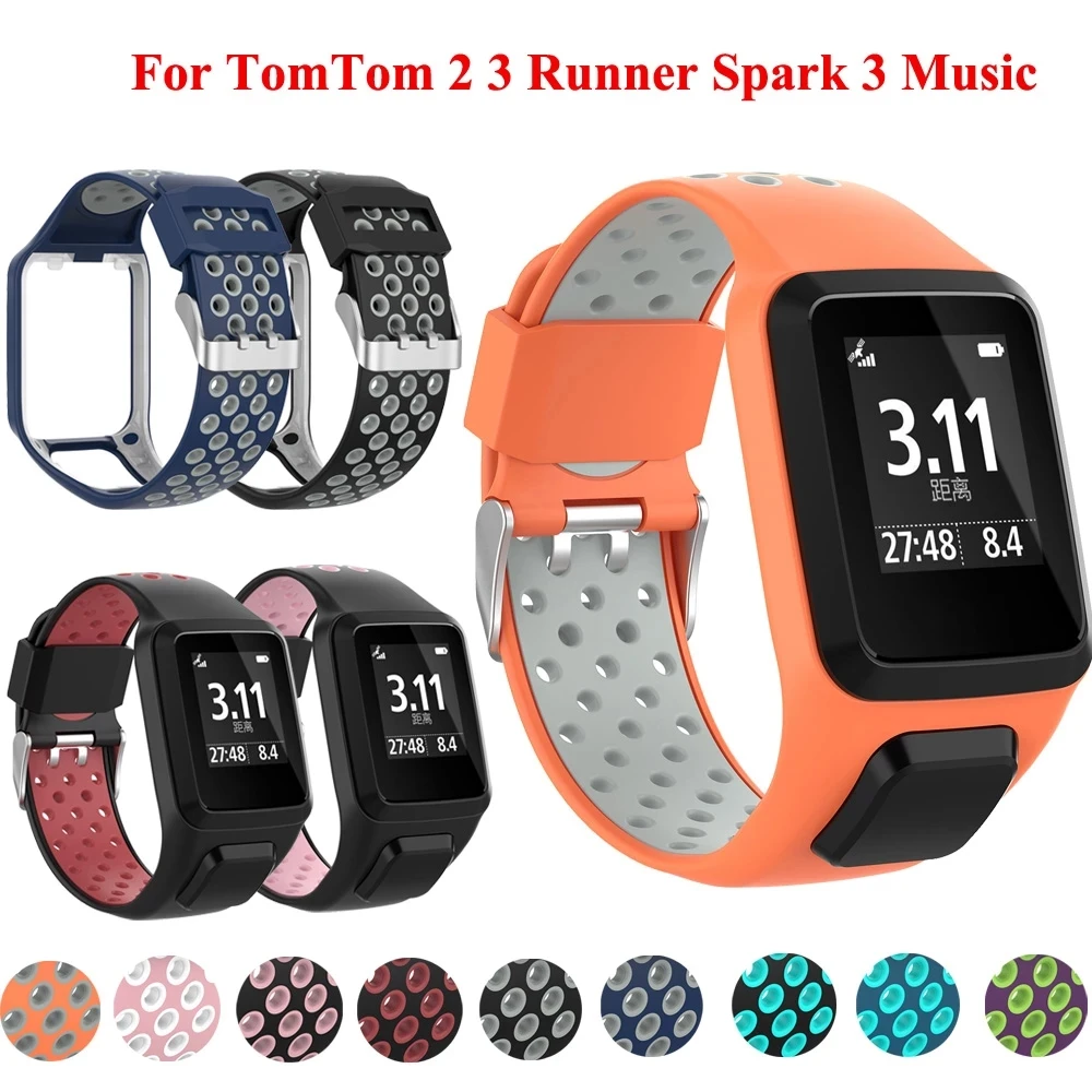 Силиконовый сменный ремешок для наручных часов TomTom Runner 2 3 Spark GPS Watch Tom Runner2