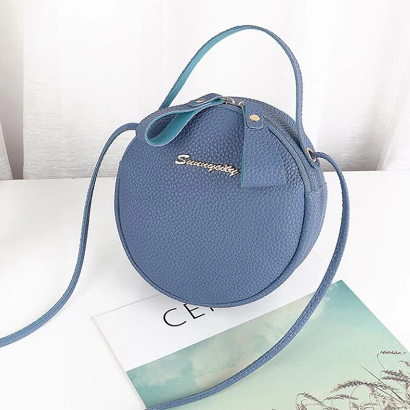 

Women Bag Round Design Messenger Bag Mini Circular Crossbody Bag 2019 Soft PU Leather Fashion Handbag Bolsa Feminina