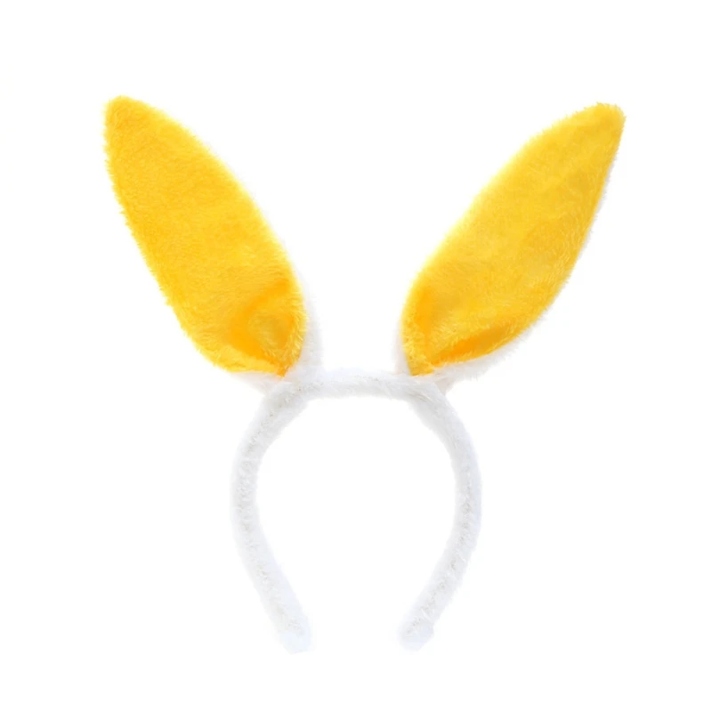 Женская плюшевая пушистая лента для волос ручной работы с длинными кроличьими