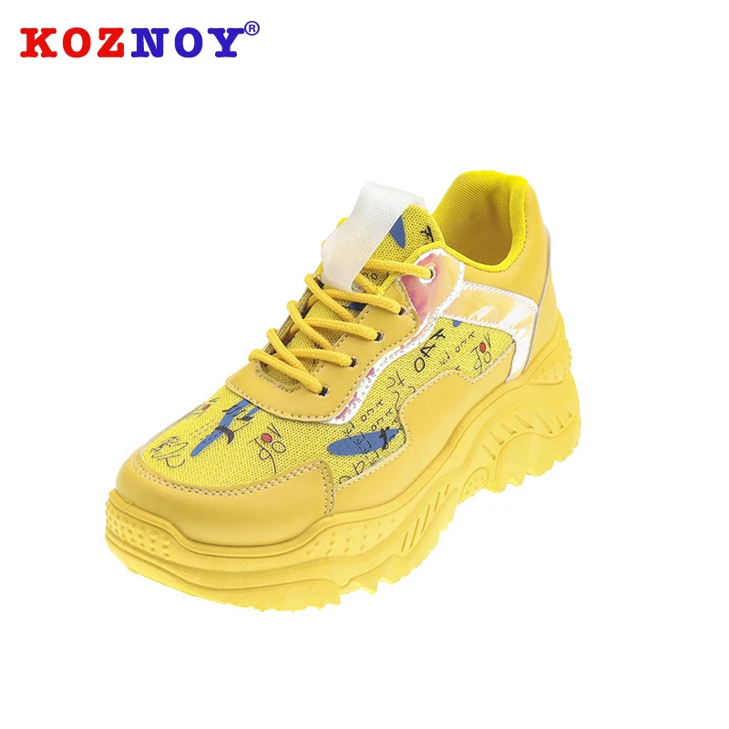 Koznoy/женские кроссовки сезон осень Прямая поставка толстая подошва смешанные