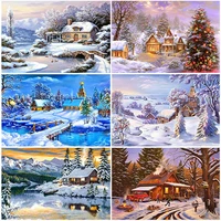 diy snow landscape 5d diamond painting full square drill diamond embroidery kit cross stitch home decoration gift wall art