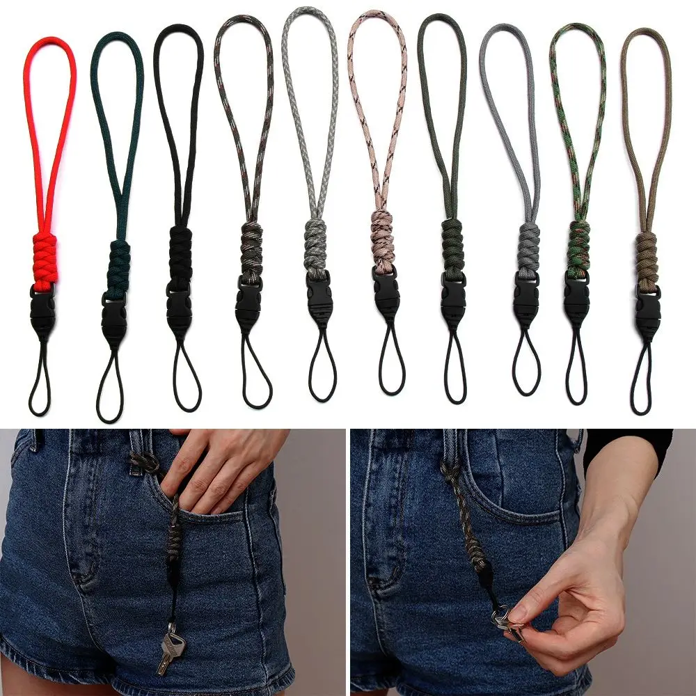 

Strength Parachute Cord Emergency Survival Backpack Hanging Rope Key Ring Camera Anti-lost Lanyard Paracord Keychain