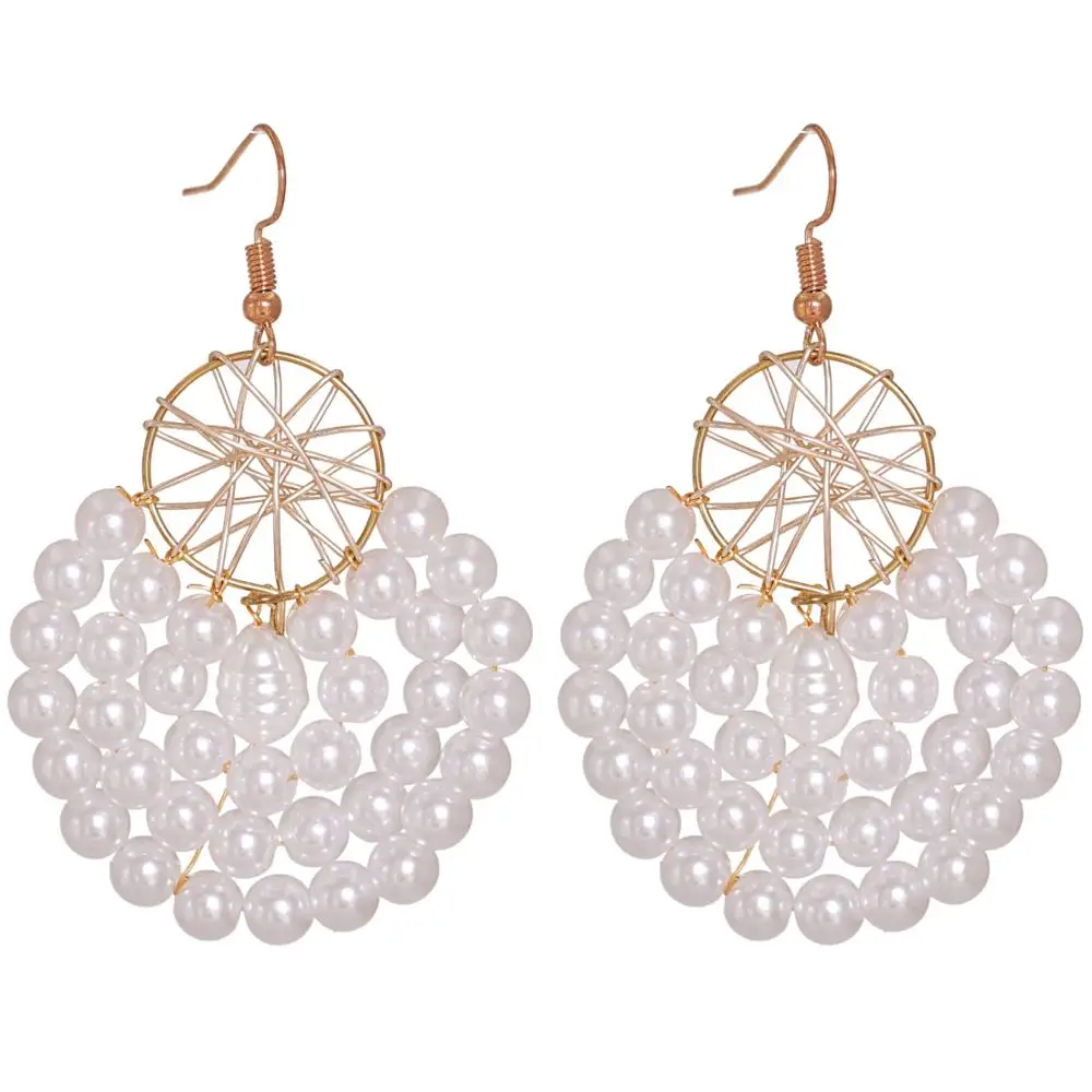 Модные Многослойные жемчужные серьги Ximei металлические для женщин крупные