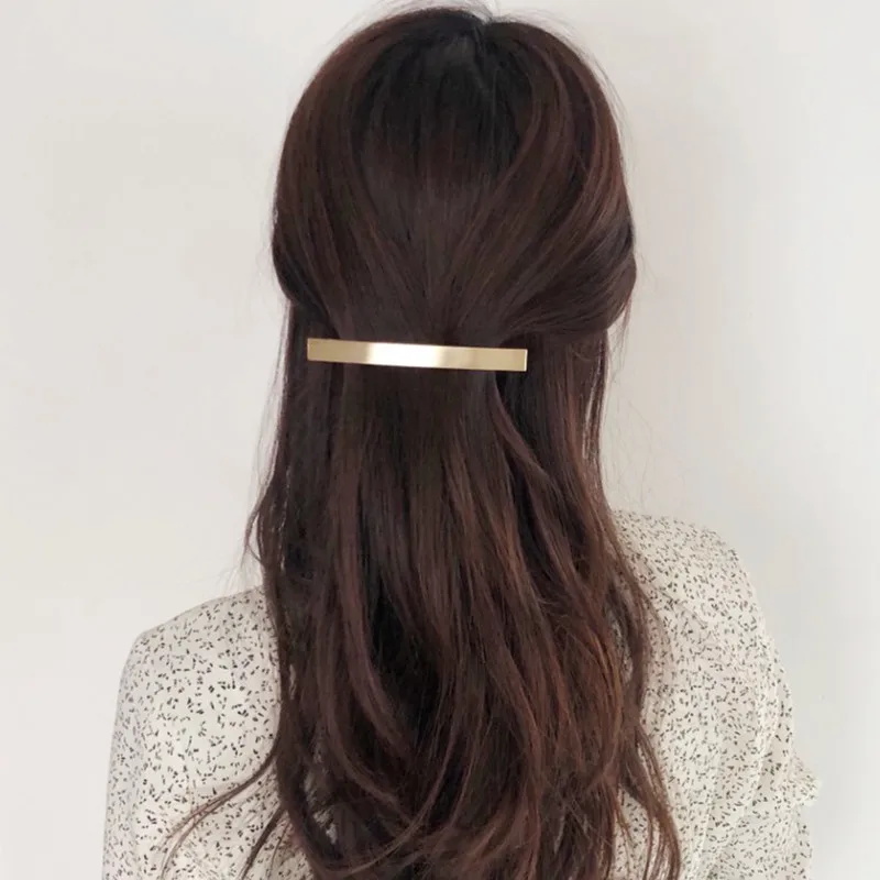 Metal Strip Long Barrettes Hair Clips Vintage Hairpins