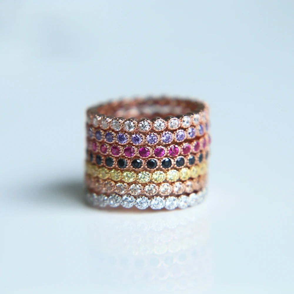 Высококачественные кольца из стерлингового серебра 925 пробы с кубическим