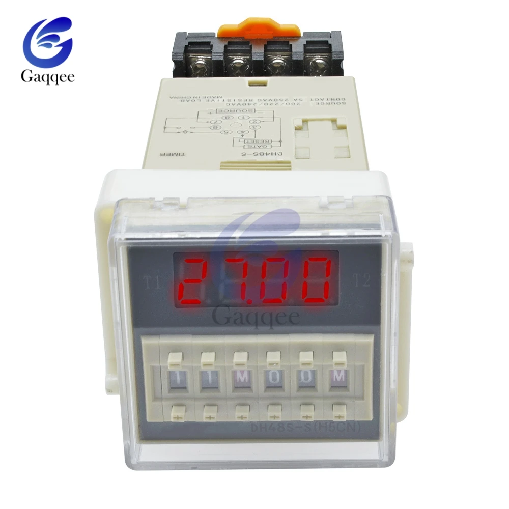 DH48S S 0 1 s 990h AC 110V 220V DC 12V 24V повторный цикл SPDT программируемый таймер реле времени с