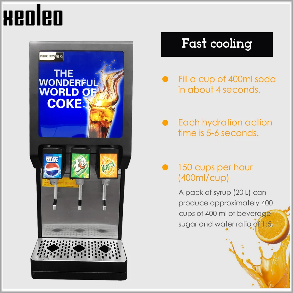 XEOLEO 3 насосы колы диспенсер машины для колы напиток диспенсер Sprite/Fanta/Pepsi/сок Напиток Диспенсер машина