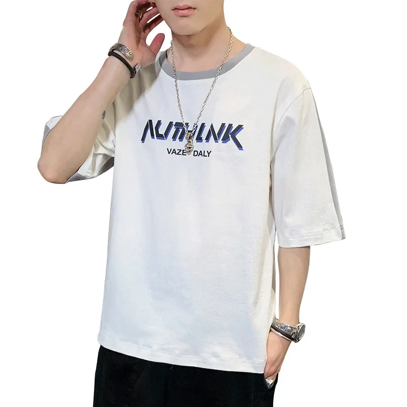 

T-shirt men's short-sleeved new summer trendy tide brand wild half-sleeved bottoming shirt cotton clothes summer men's clothing