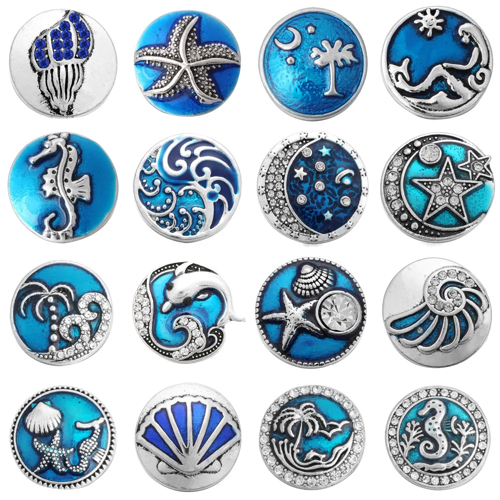 6 шт./лот новые ювелирные изделия с застежкой Голубой океан кристалл дельфин море