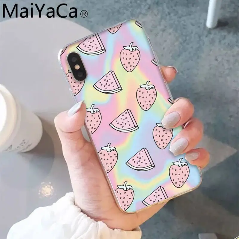 

MaiYaCa watermelon cartoon black Phone Case Hull for iPhone 12 8 7 6 6S Plus X XS MAX 5 5S SE XR 12 11 pro promax