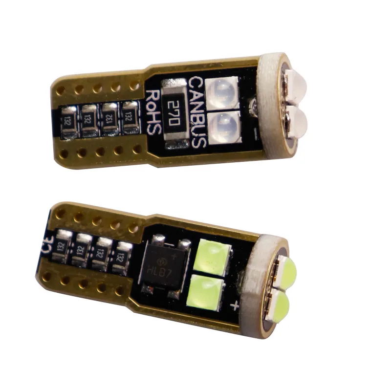 100 шт. T10 canbus 1 68 Вт 6 SMD 3030 выпуклый светодиод W5W 0 14A Стайлинг автомобиля Авто