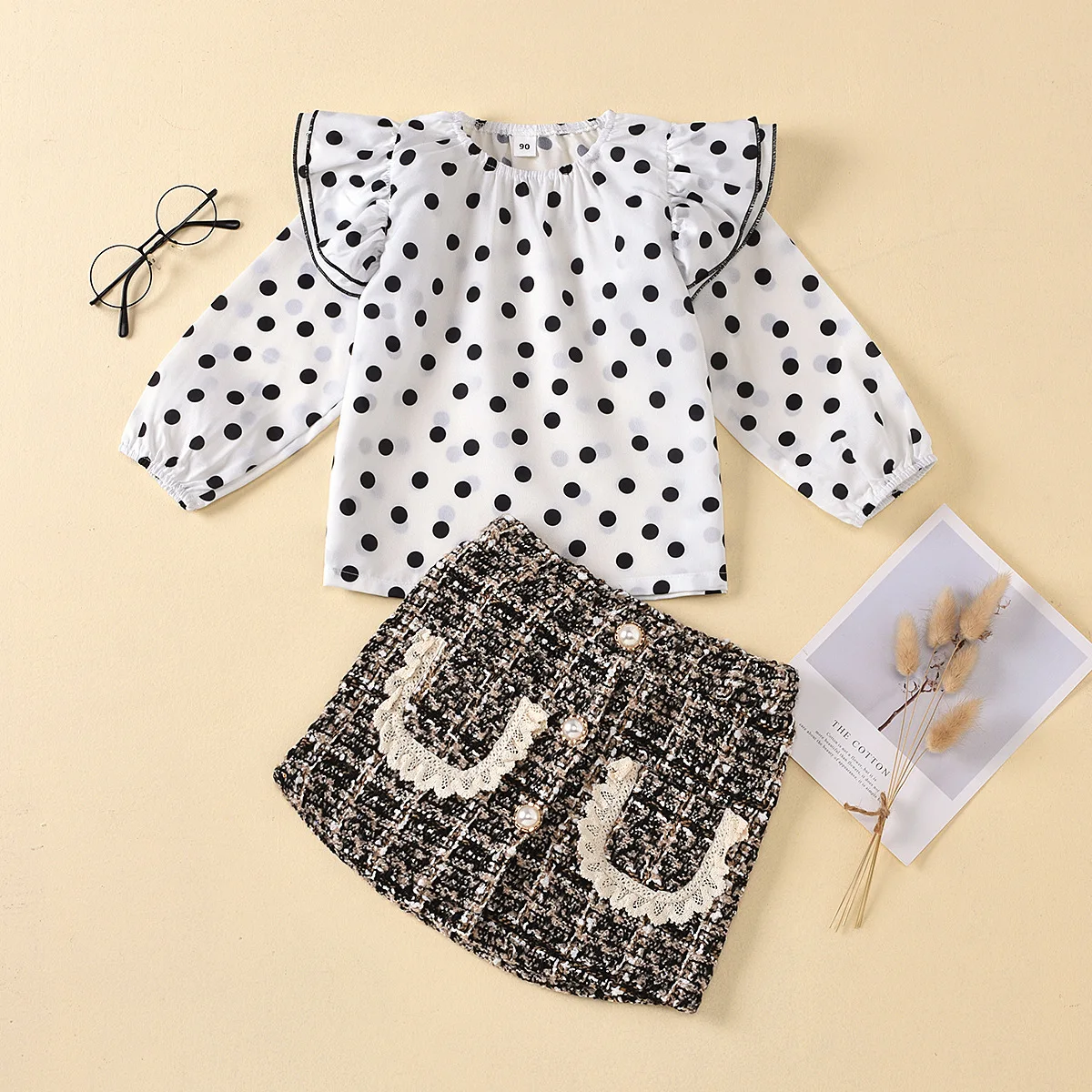 Комплект детской одежды из 2 предметов для маленьких девочек одежда с длинными