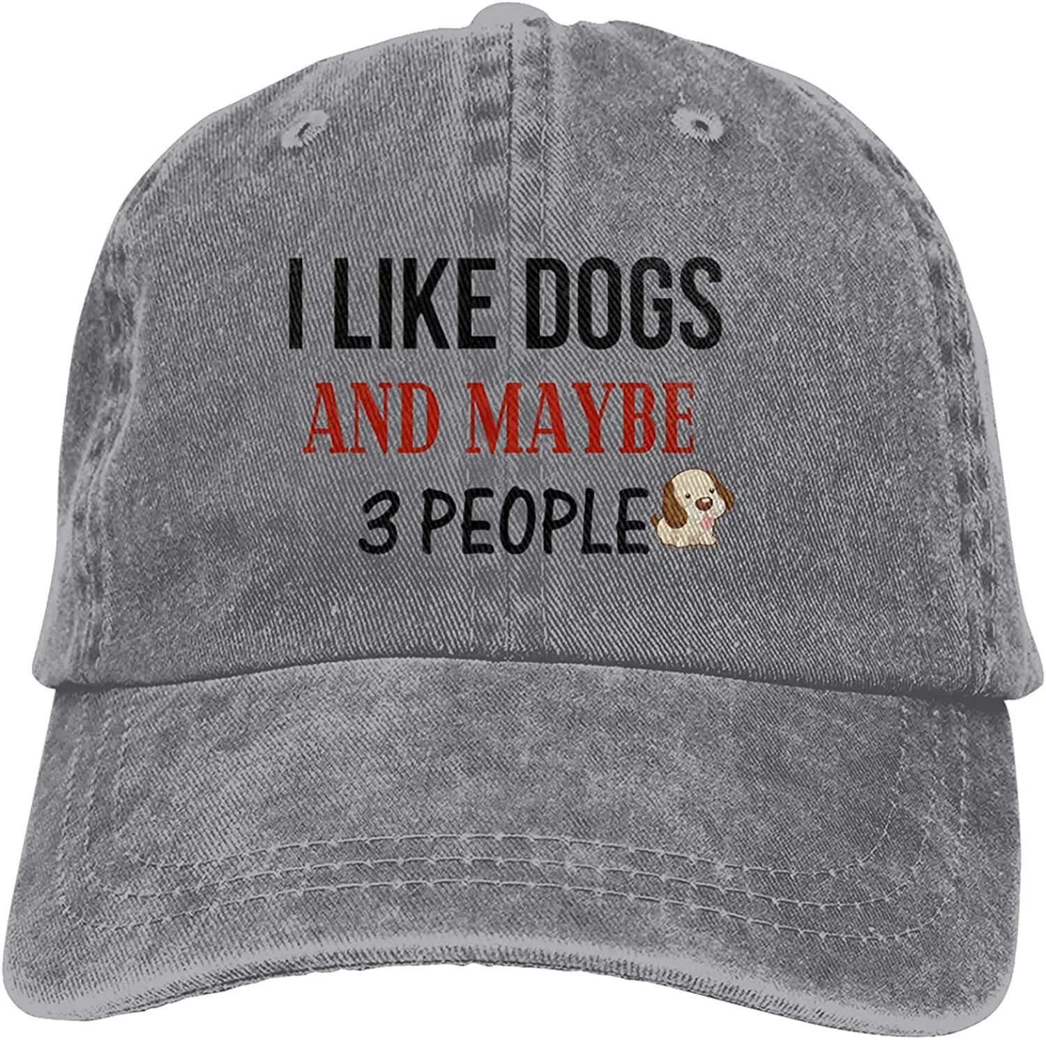 

I Like Dogs and Maybe 3 People Hat, Baseball Hat, Washable Adult Baseball Caps Adjustable Hats