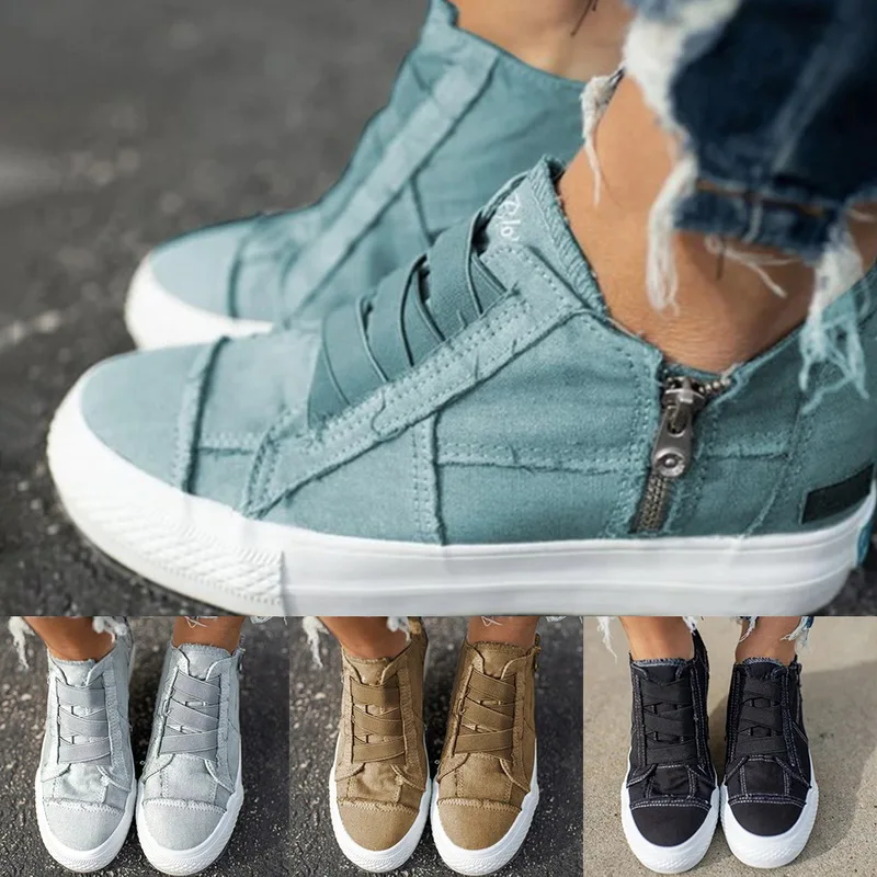 Summer Women's Vulcanized Shoes Sneakers Fashion Canvas Women Casual Shoes Comfortable Breathable Flats Shoes 35-43