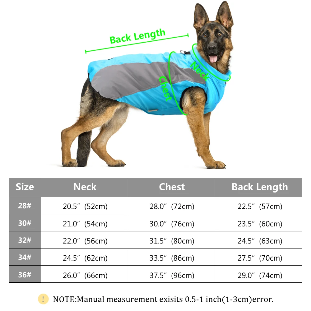 

Warm Big Dog Clothes Waterproof Winter Large Dog Coat Jacket For Medium Large Dogs Bulldog Golden Retriever Labrador Clothing