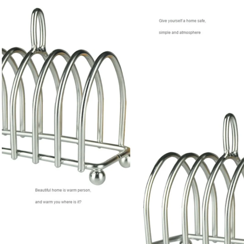 Нержавеющая сталь тостов стойку дома ресторана хлеб держатель 6 элементов Еда