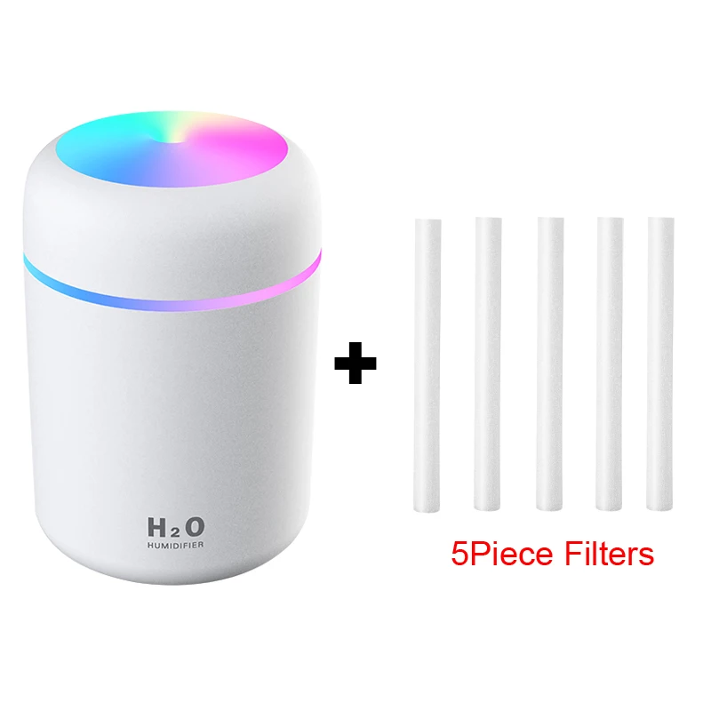 

5 шт. фильтры 300 мл воздуха HumidifierUSB мини Dazzle Cup Humidifier Портативный диффузор для эфирных масел с ночной светильник