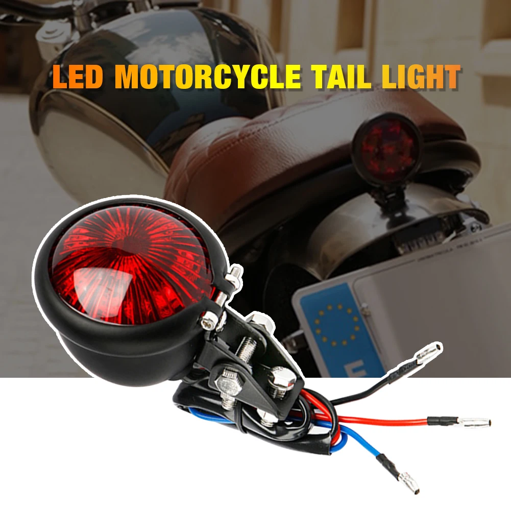 Мотоцикл Красный 12V светодиодный регулируемый Cafe Racer Стиль задние фонари