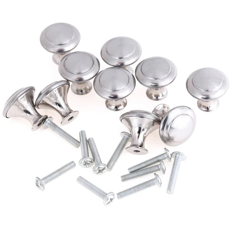 10 шт./компл. Нержавеющая сталь круглый круглые ручки для шкафа На Ящики Кухня